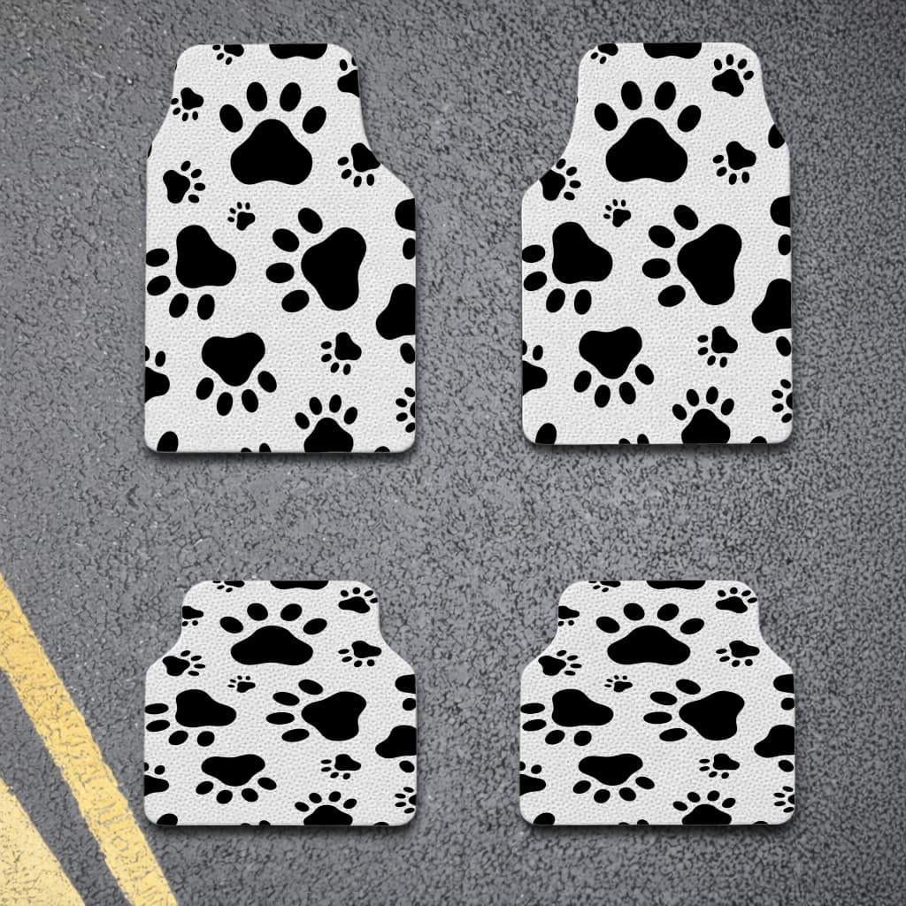 Black and White Paw Pattern Design Car Floor Mats