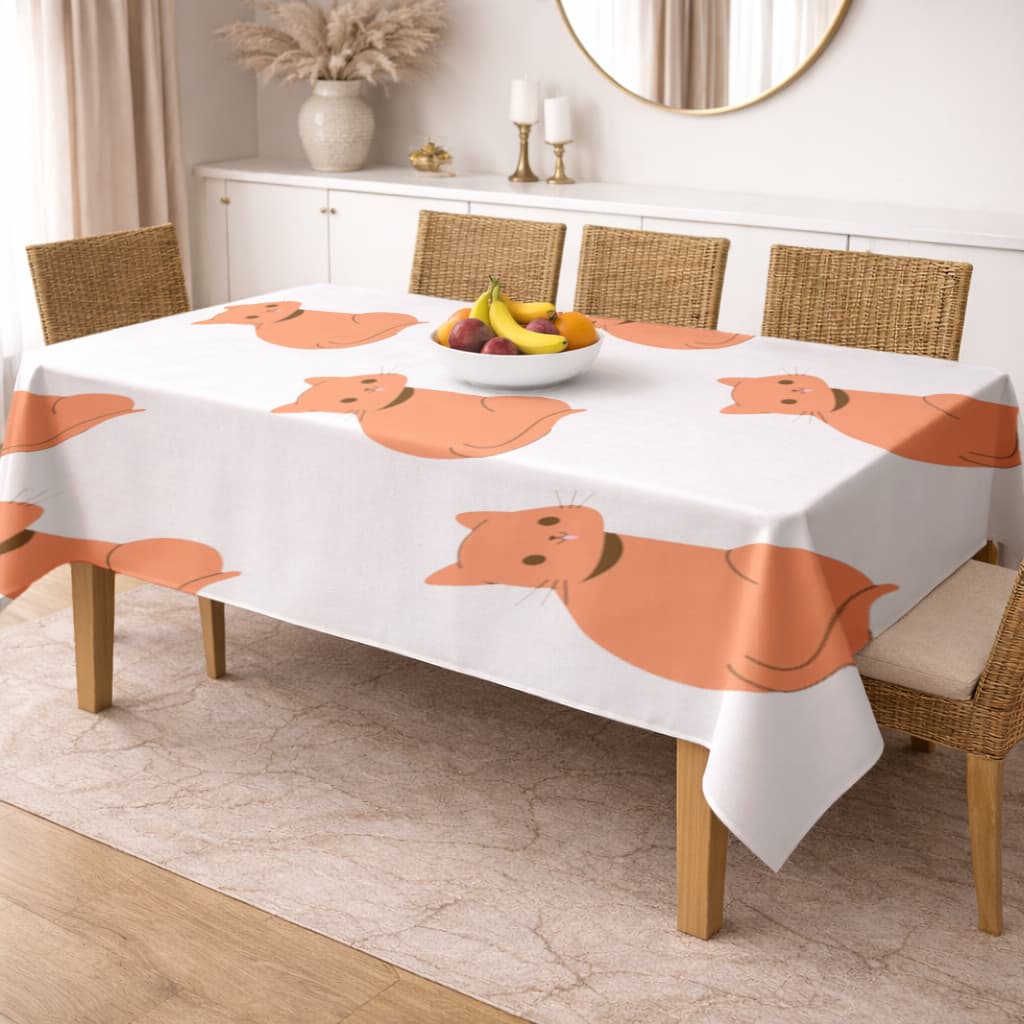 furry feline friends Rectangular Tablecloth
