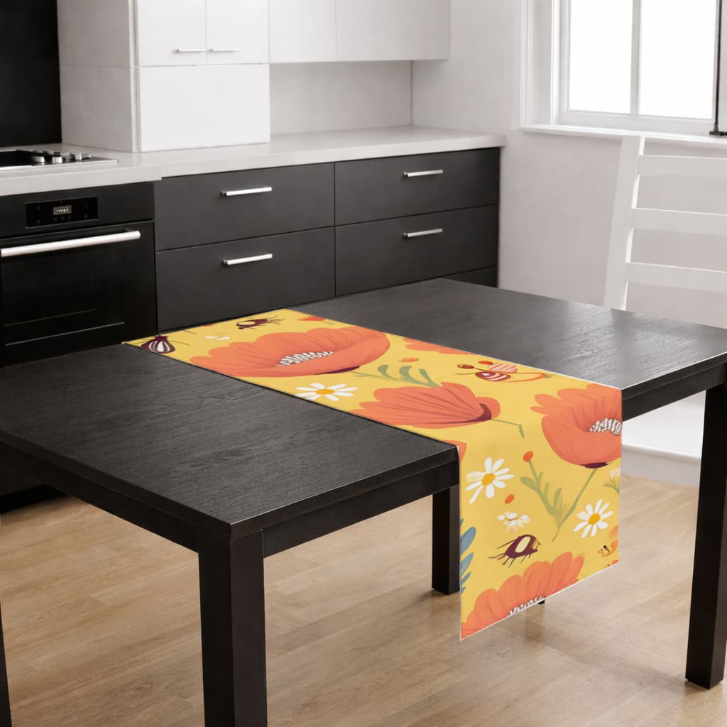 Floral  Insect Pattern  Colorful Design Runner