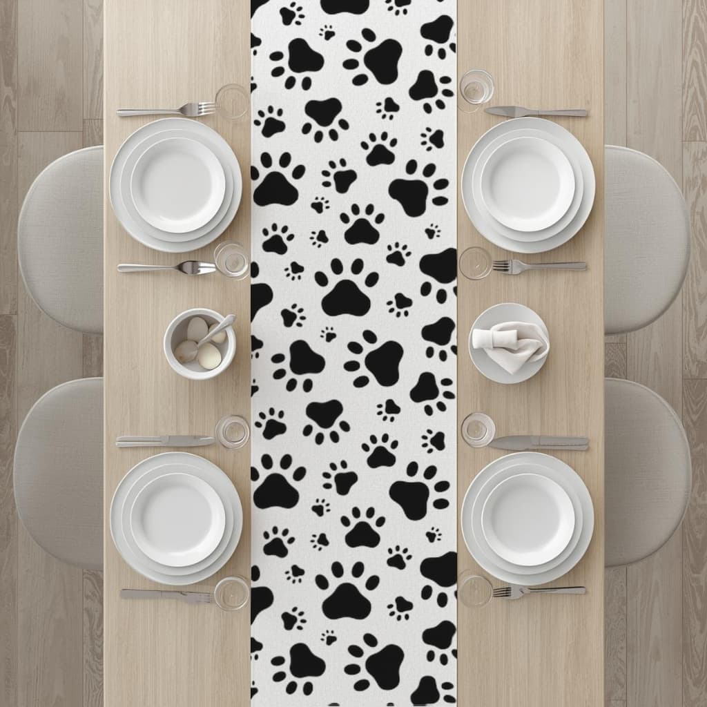 Black and White Paw Pattern Design Runner