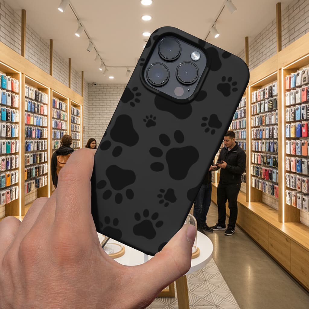 Black and White Paw Pattern Design iphone 16 pro and pro max