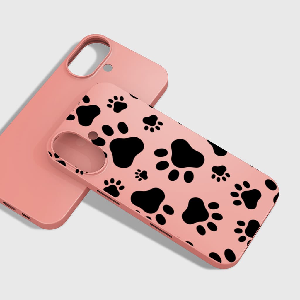 Black and White Paw Pattern Design iphone 16 plus