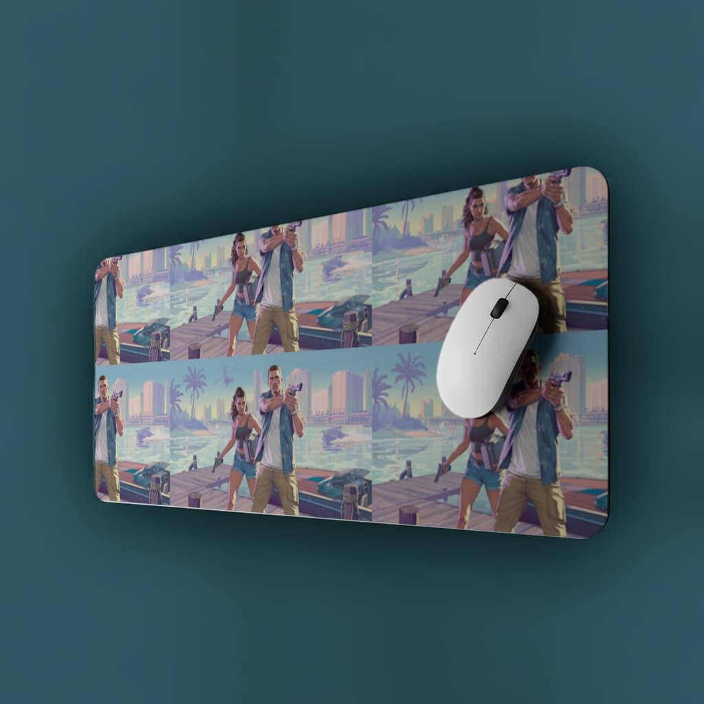 Vice City Showdown  Tropical Heist Duo Mouse Pad