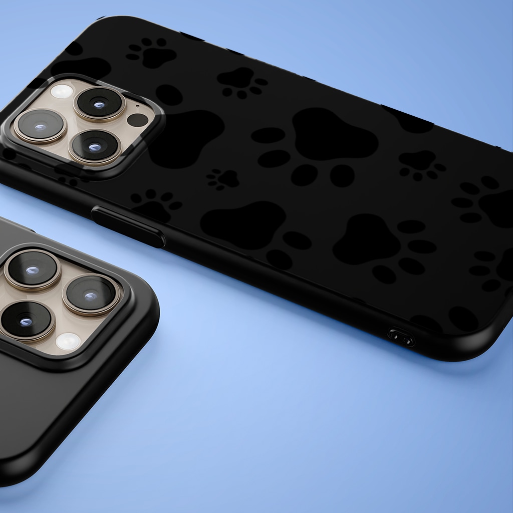 Black and White Paw Pattern Design iphone 15 pro and pro max Görünüm 1