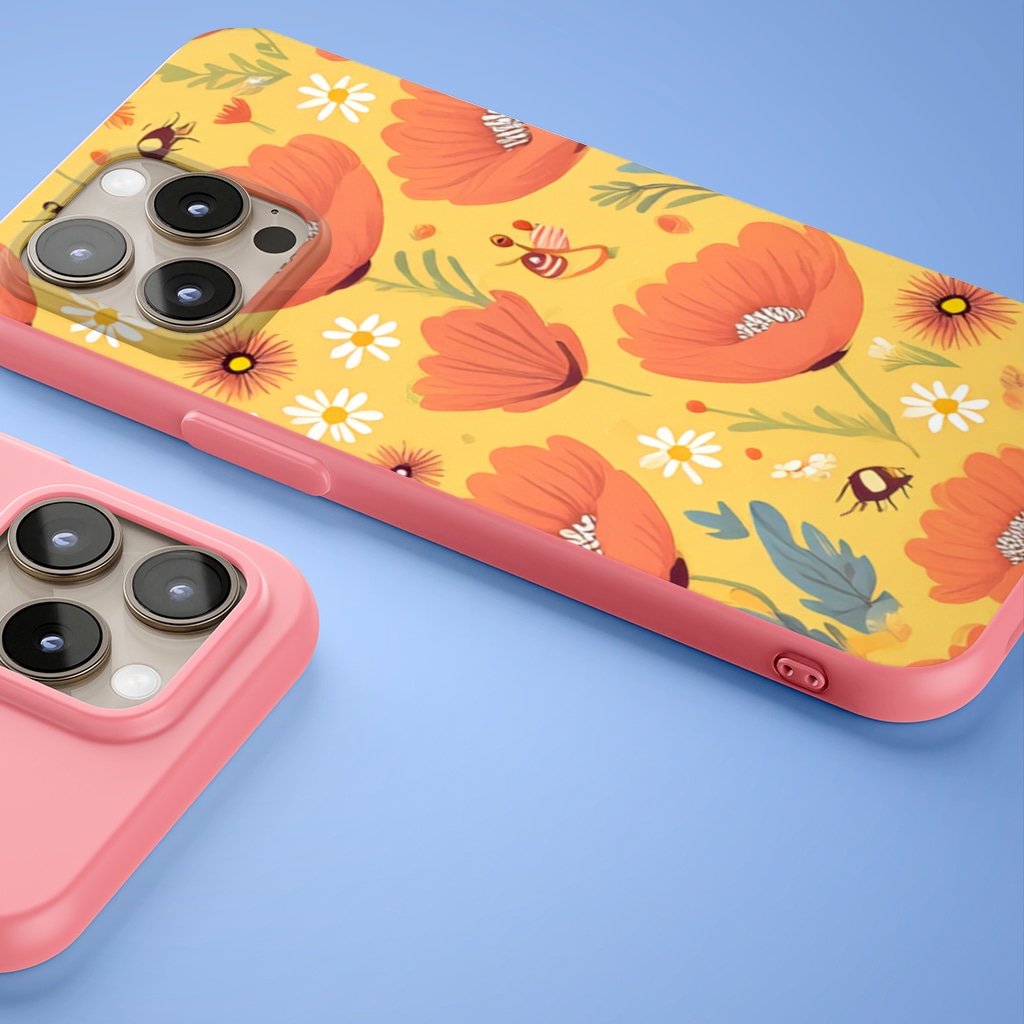 Floral  Insect Pattern  Colorful Design iphone 15 pro and pro max Görünüm 1