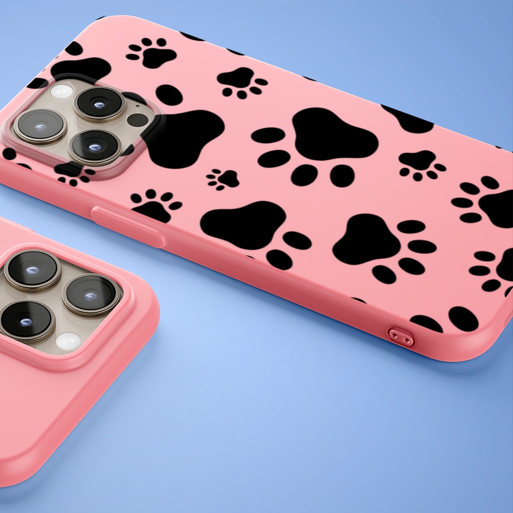 Black and White Paw Pattern Design iphone 15 pro and pro max Görünüm 1