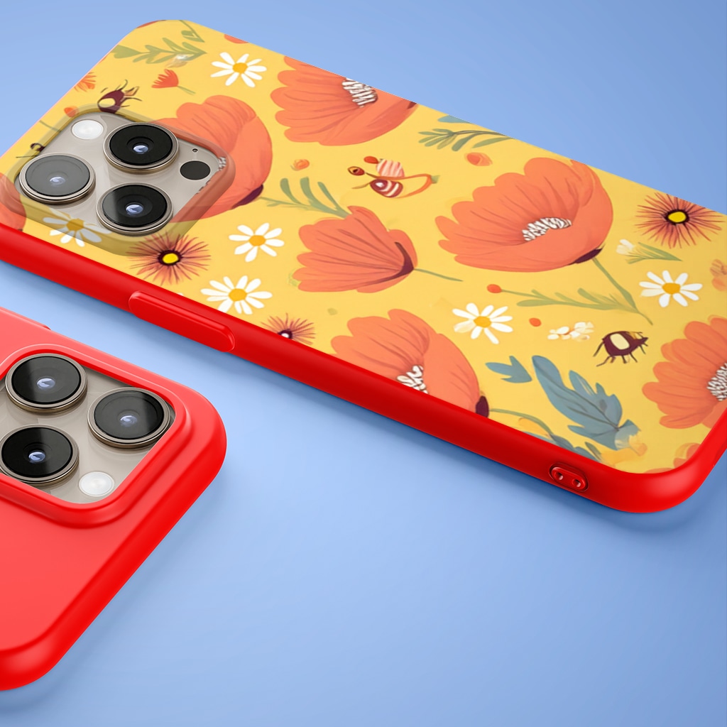 Floral  Insect Pattern  Colorful Design iphone 15 pro and pro max Görünüm 1