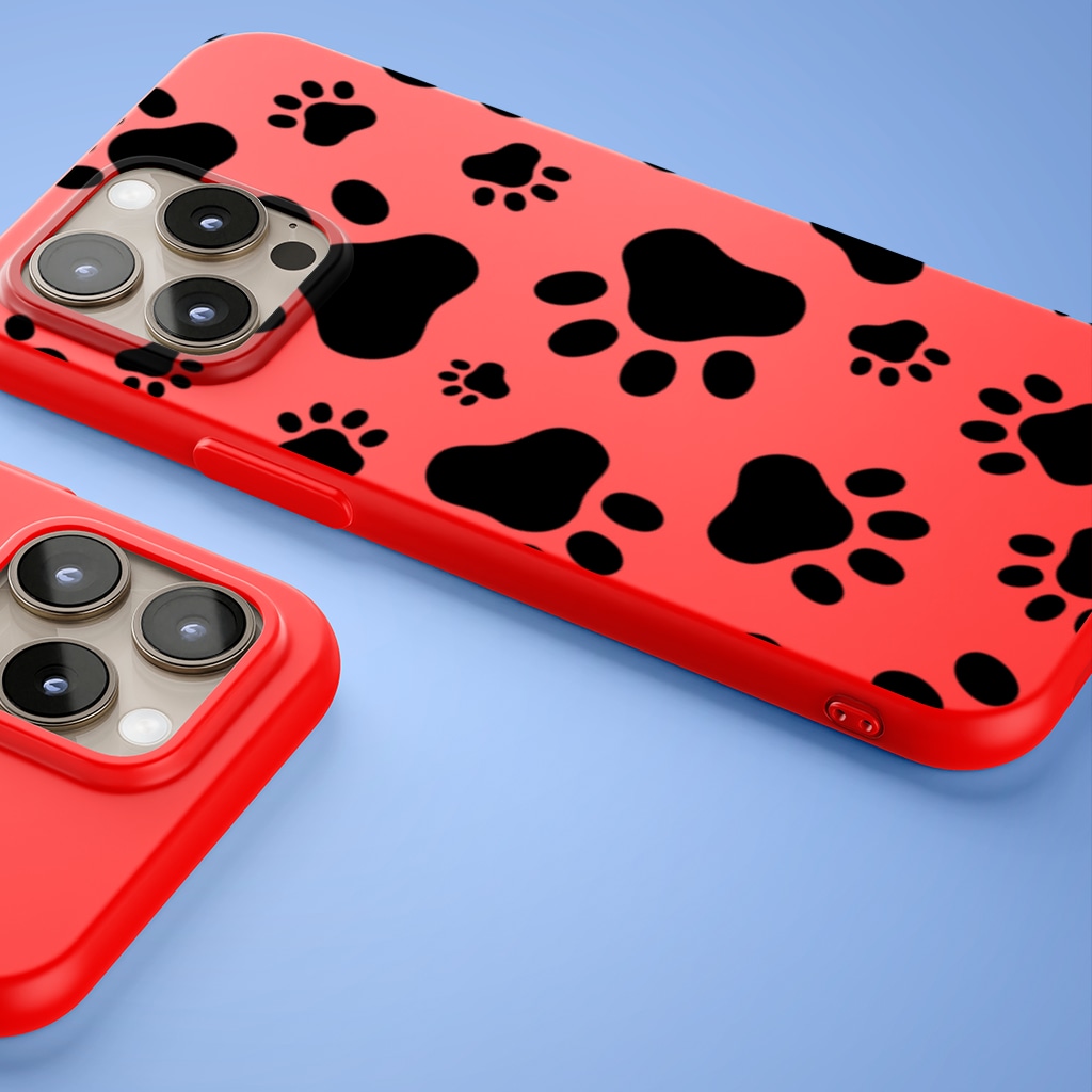 Black and White Paw Pattern Design iphone 15 pro and pro max Görünüm 1