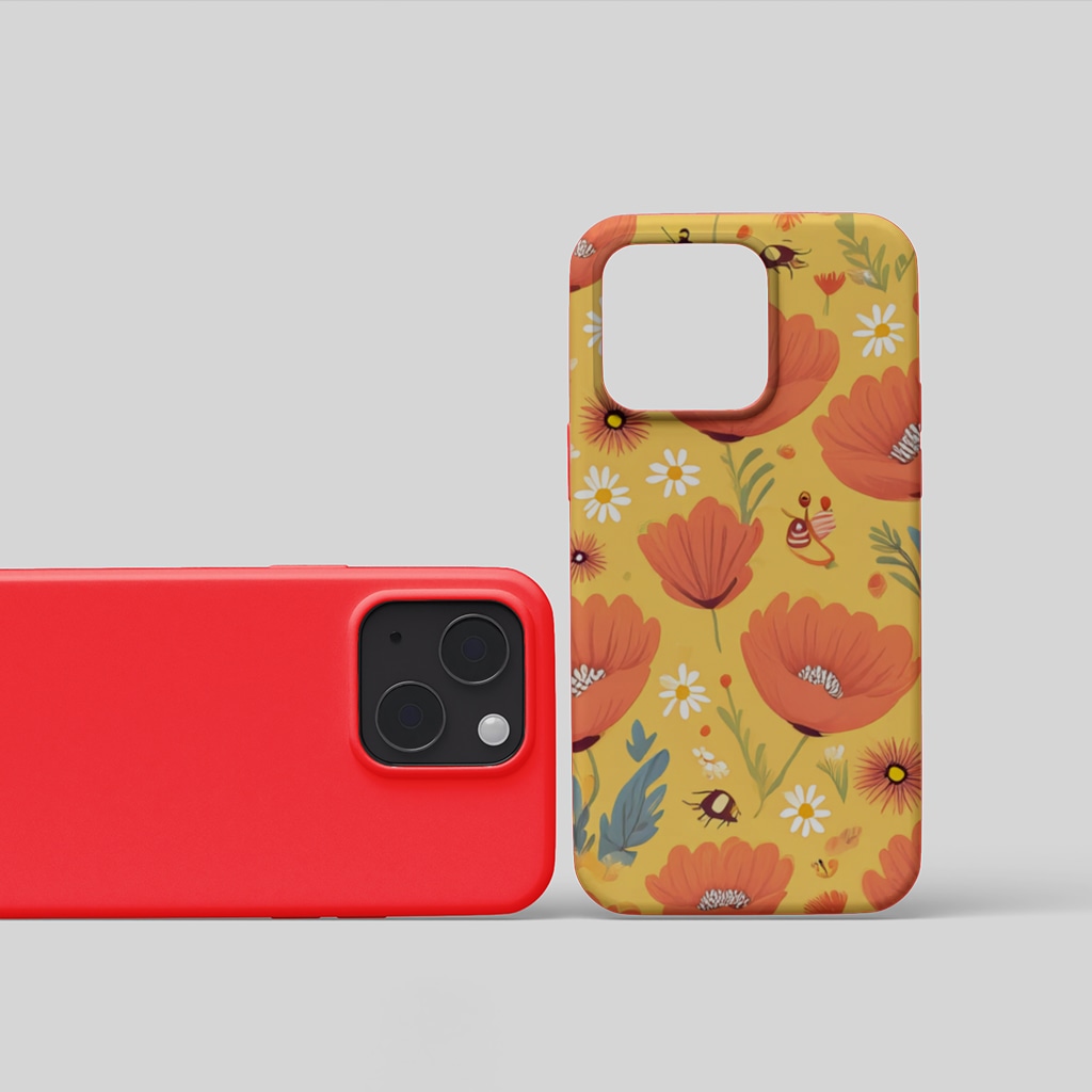 Floral  Insect Pattern  Colorful Design iphone 15 and plus Görünüm 1