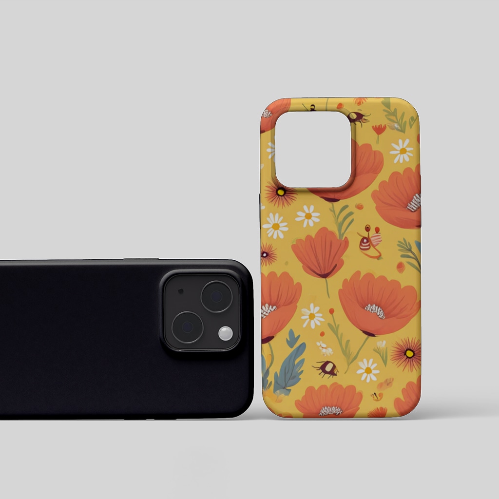 Floral  Insect Pattern  Colorful Design iphone 15 and plus Görünüm 1