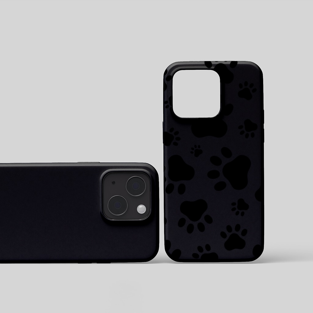 Black and White Paw Pattern Design iphone 15 and plus Görünüm 1