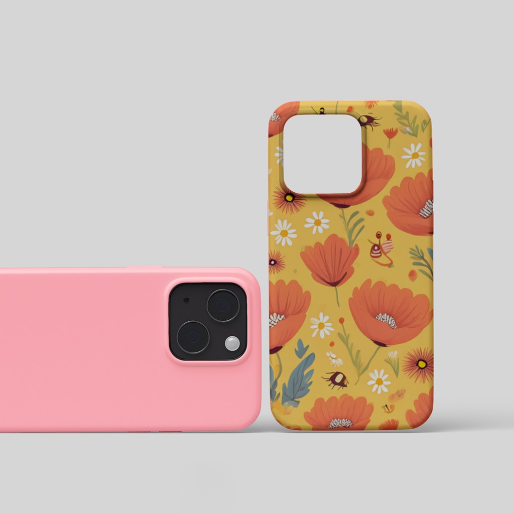 Floral  Insect Pattern  Colorful Design iphone 15 and plus Görünüm 1