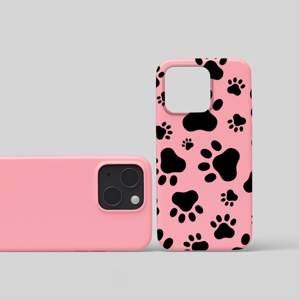 Black and White Paw Pattern Design iphone 15 and plus Görünüm 1