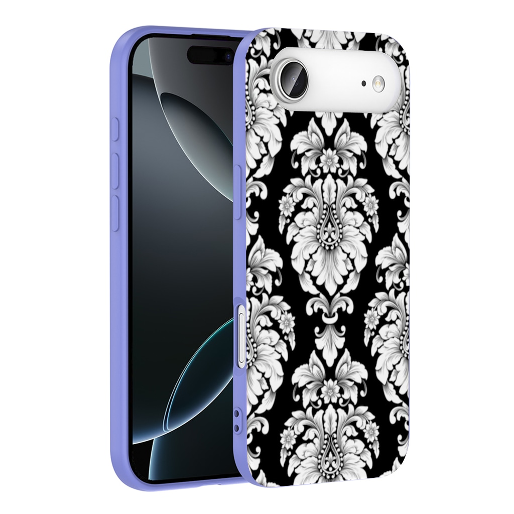 Elegant Black and White Damask Seamless Pattern İphone 17 Air Görünüm 1
