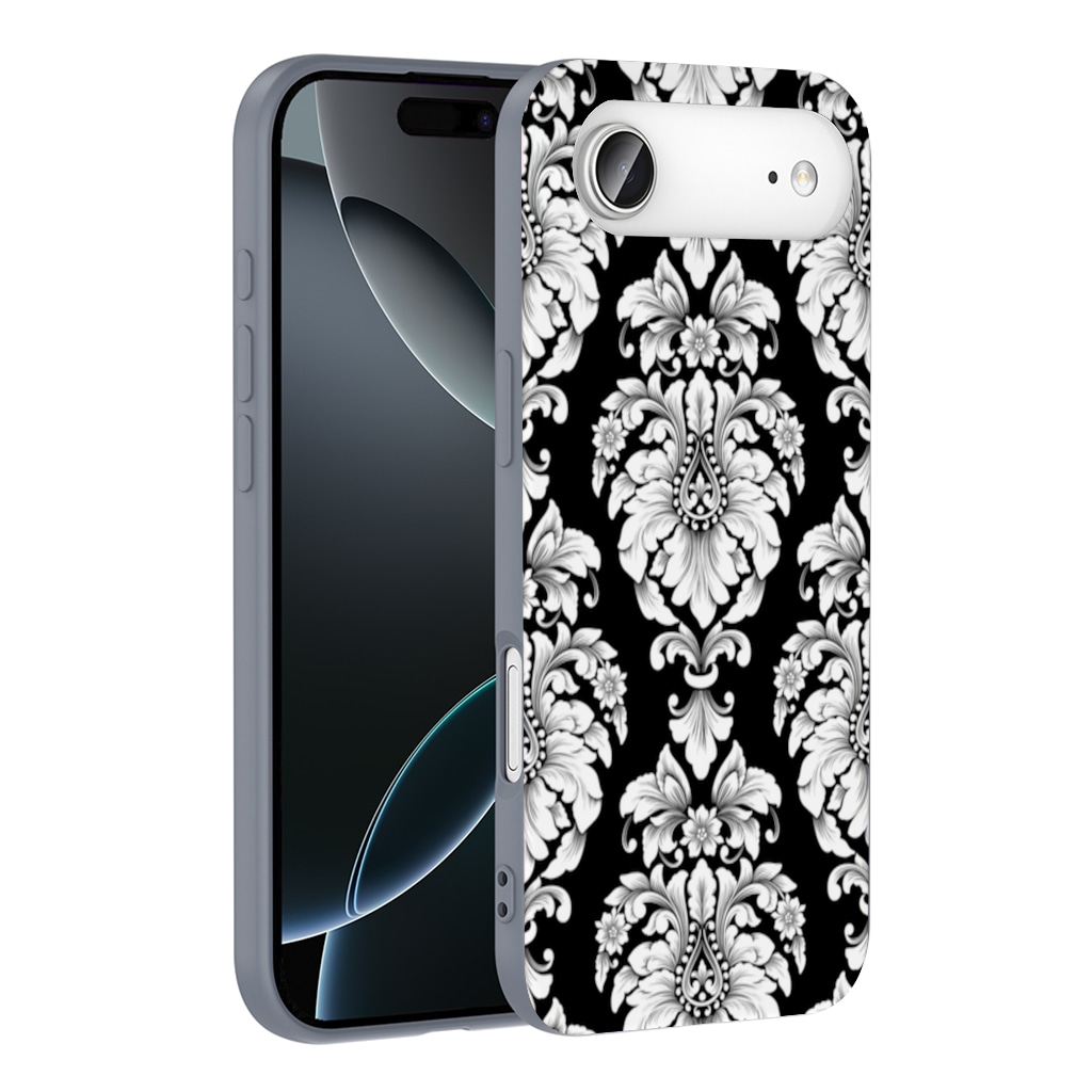 Elegant Black and White Damask Seamless Pattern İphone 17 Air Görünüm 1