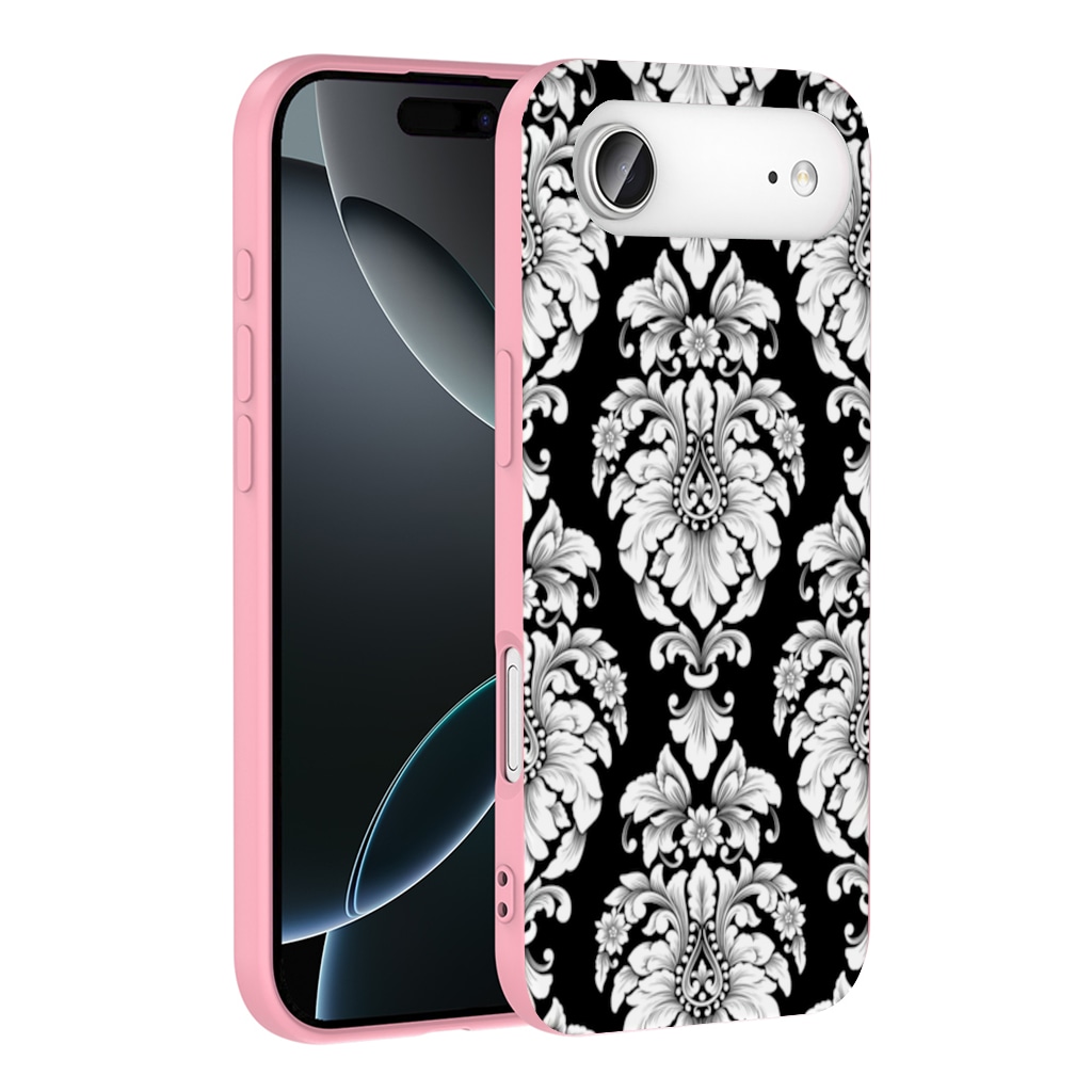 Elegant Black and White Damask Seamless Pattern İphone 17 Air Görünüm 1