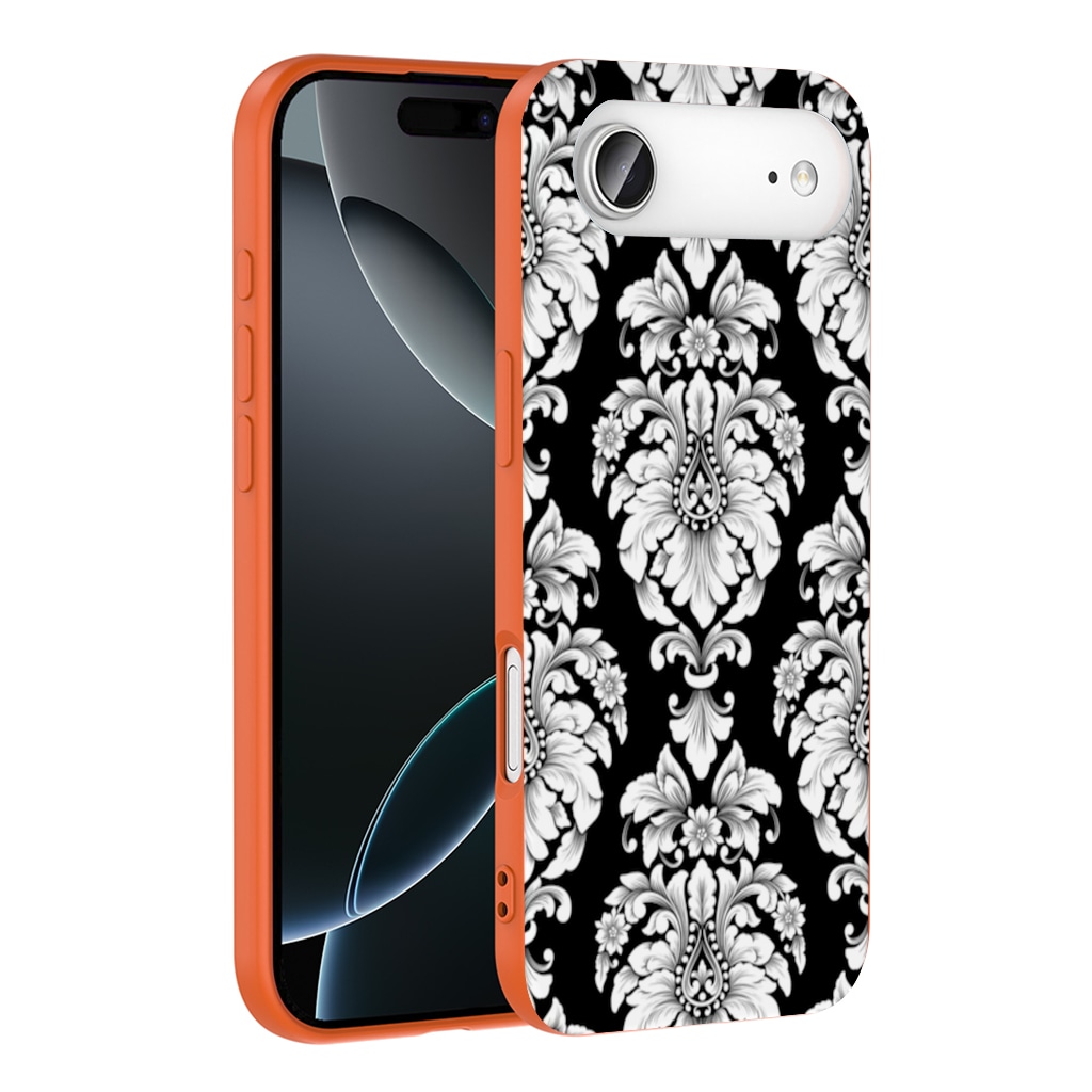 Elegant Black and White Damask Seamless Pattern İphone 17 Air Görünüm 1