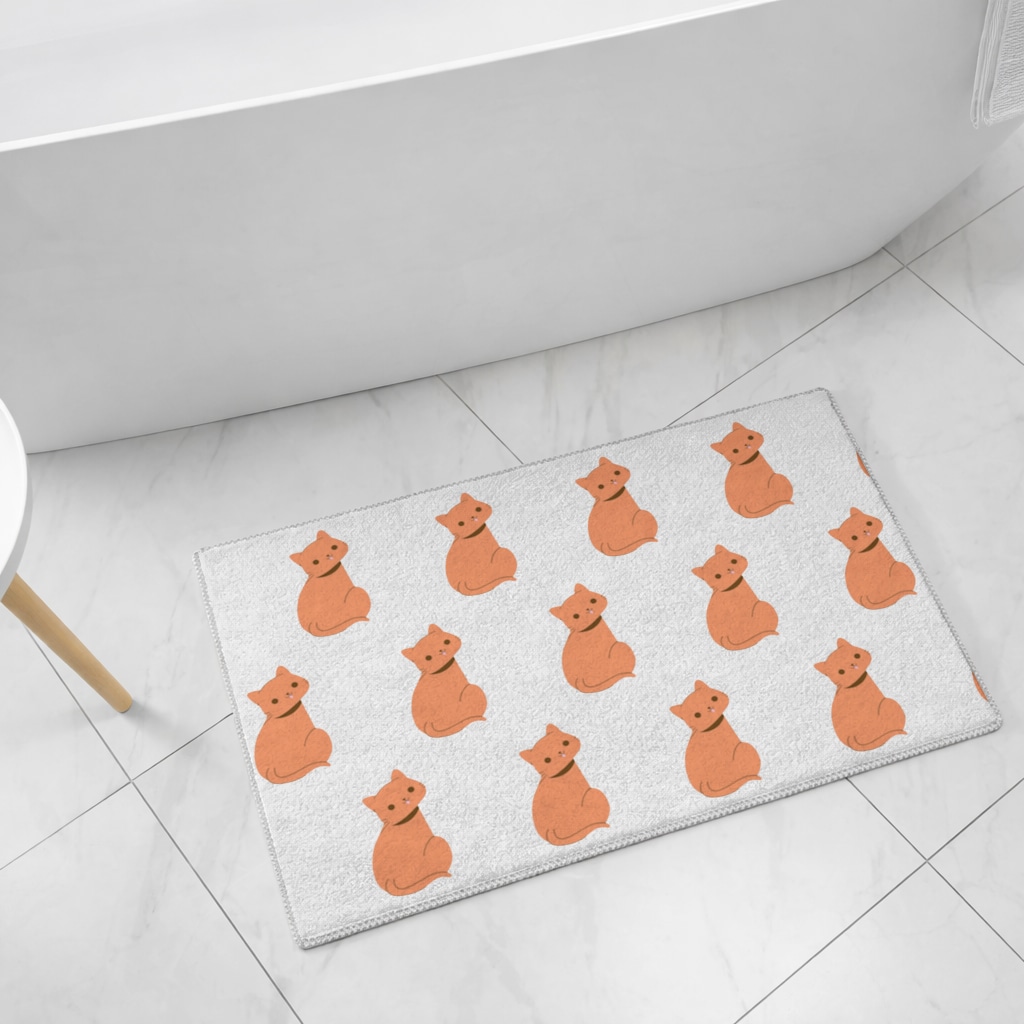 furry feline friends Bath Mat Görünüm 1