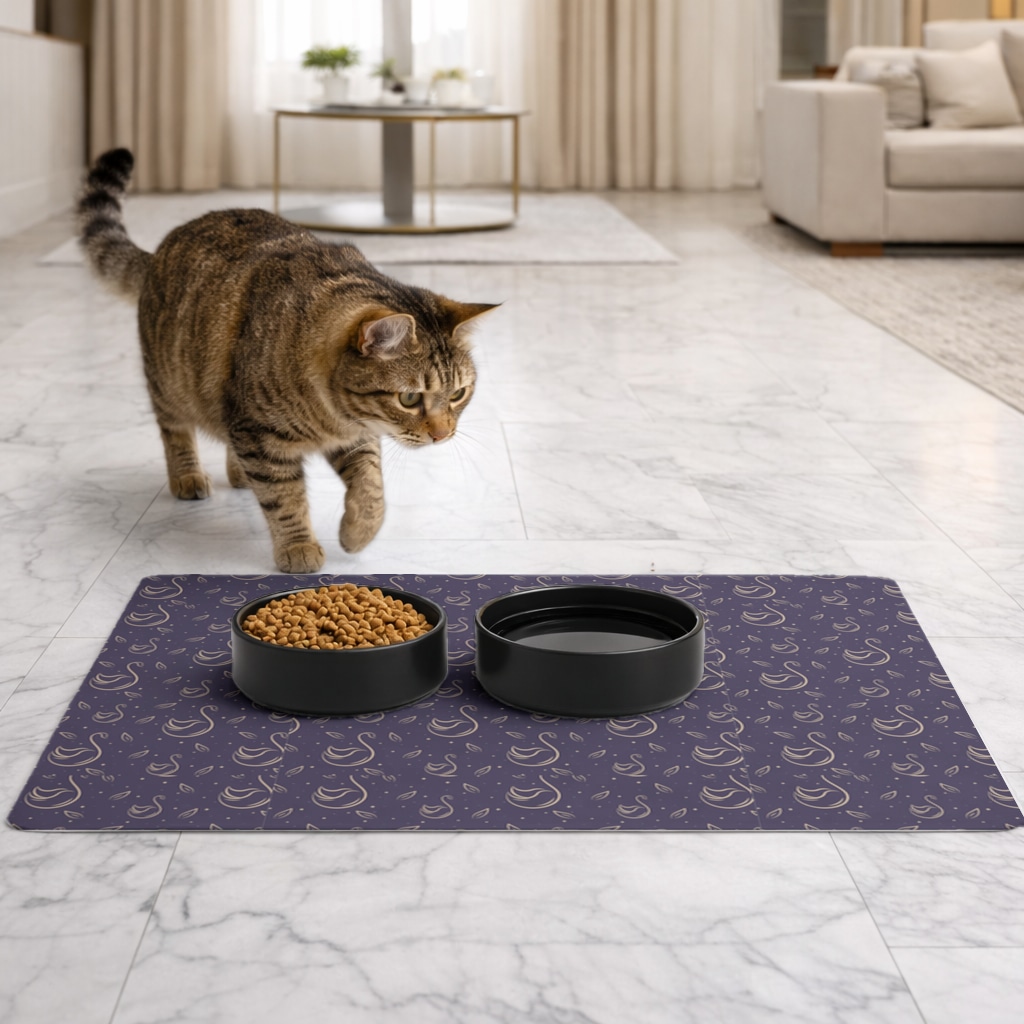 kuğu pattern deseni Pet Feeding Mat Görünüm 1