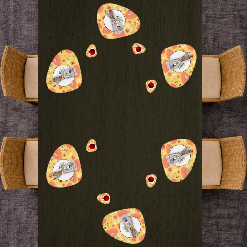 Floral  Insect Pattern  Colorful Design Charger Plate Set  12 Pieces Görünüm 1