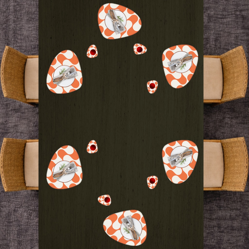 Seamless repeating pattern Charger Plate Set  12 Pieces Görünüm 3