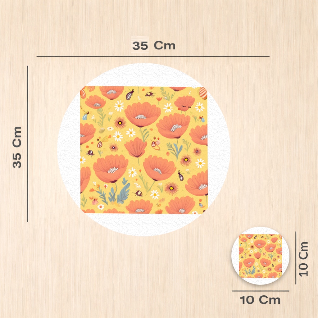 Floral  Insect Pattern  Colorful Design Charger Plate Set  12 Pieces Görünüm 1