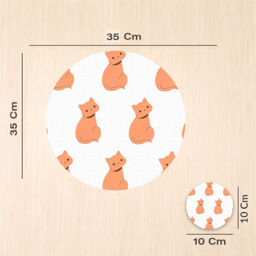 furry feline friends Charger Plate Set  12 Pieces Görünüm 2