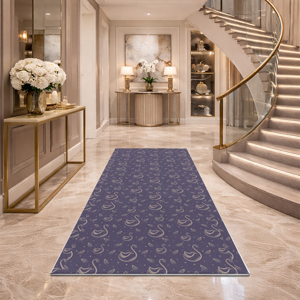 kuğu pattern deseni Hallway & Entryway Rug Görünüm 1