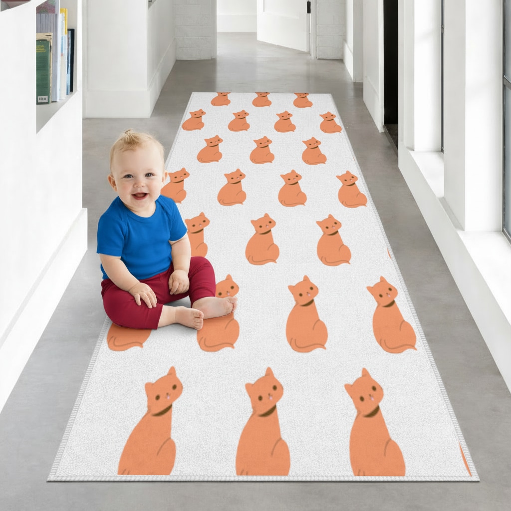 furry feline friends Hallway & Entryway Rug Görünüm 1