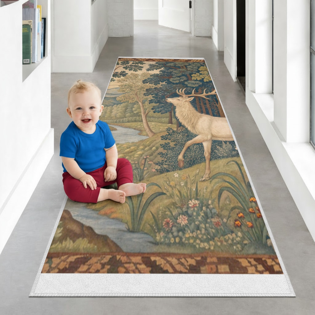 Clown Design  Colorful Illustration Hallway & Entryway Rug Görünüm 1