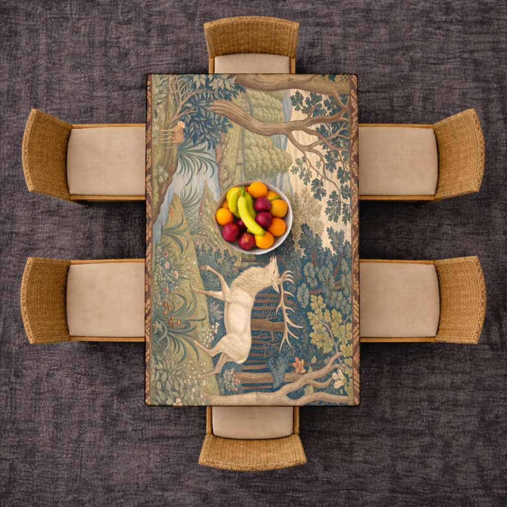 Clown Design  Colorful Illustration Rectangular Tablecloth Görünüm 1