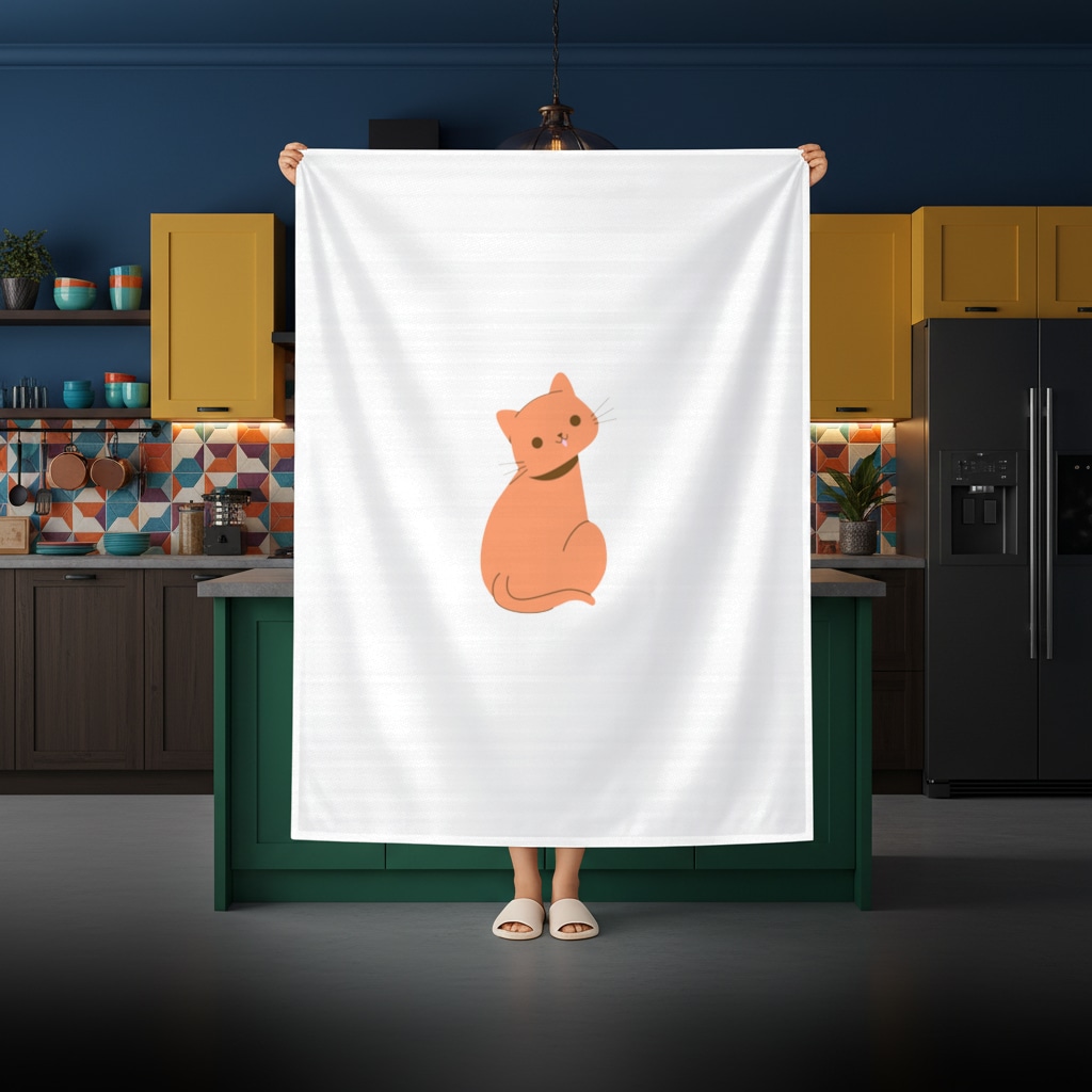 furry feline friends Rectangular Tablecloth Görünüm 1