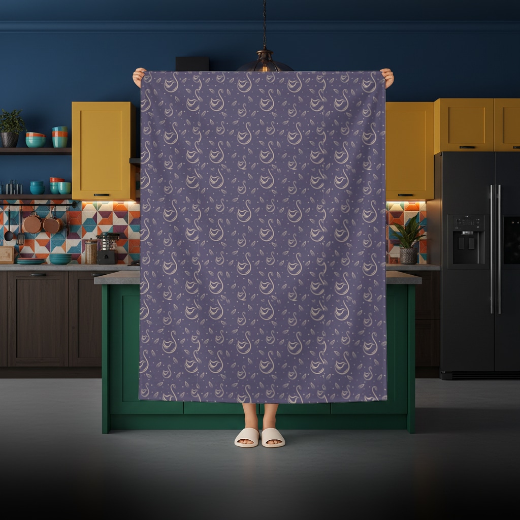 kuğu pattern deseni Rectangular Tablecloth Görünüm 2