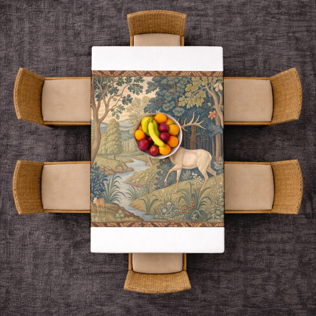 Clown Design  Colorful Illustration Rectangular Tablecloth Görünüm 2