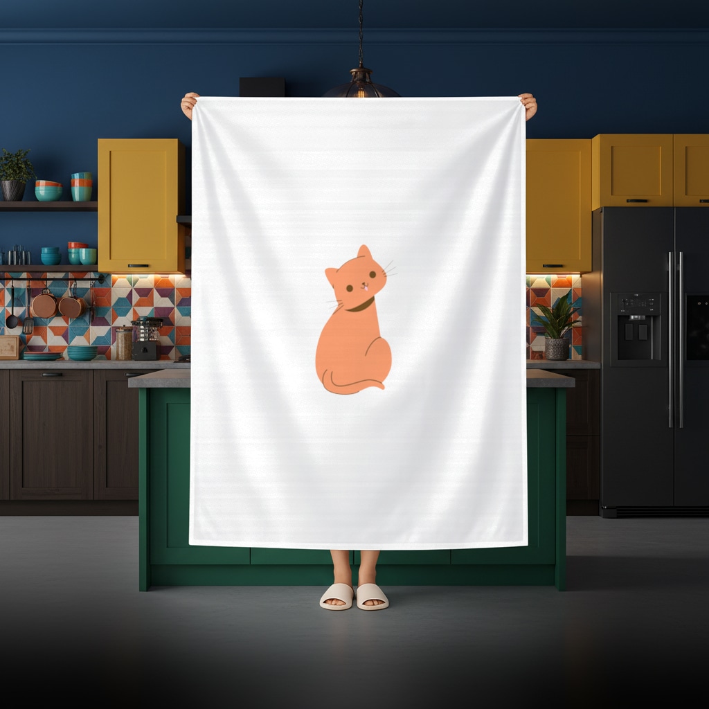 furry feline friends Rectangular Tablecloth Görünüm 2
