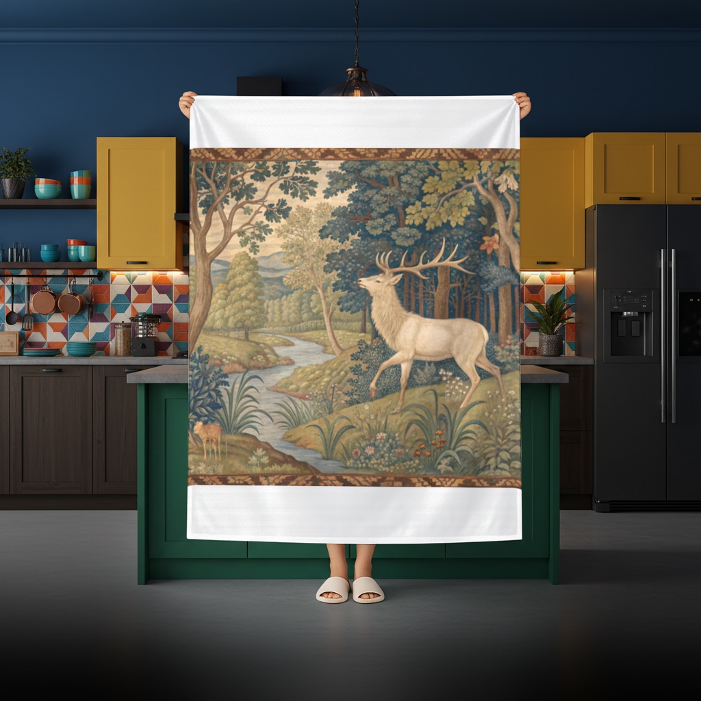 Clown Design  Colorful Illustration Rectangular Tablecloth Görünüm 1