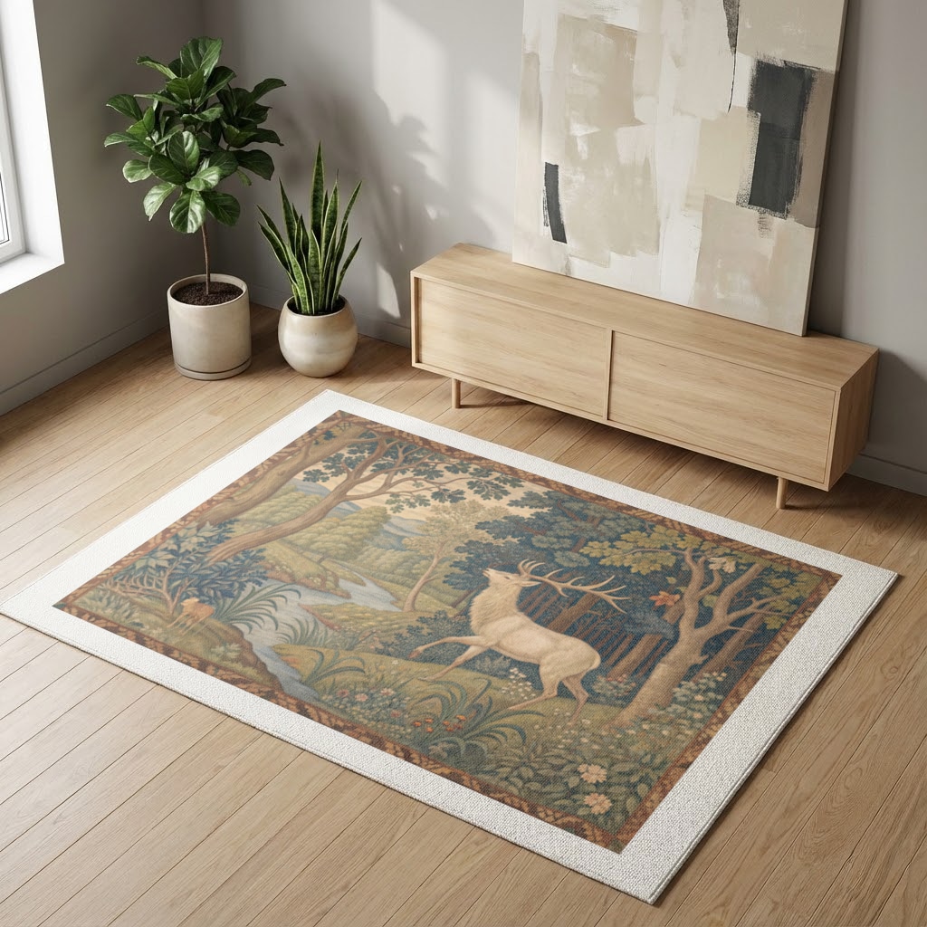 Clown Design  Colorful Illustration Living room carpet Görünüm 1