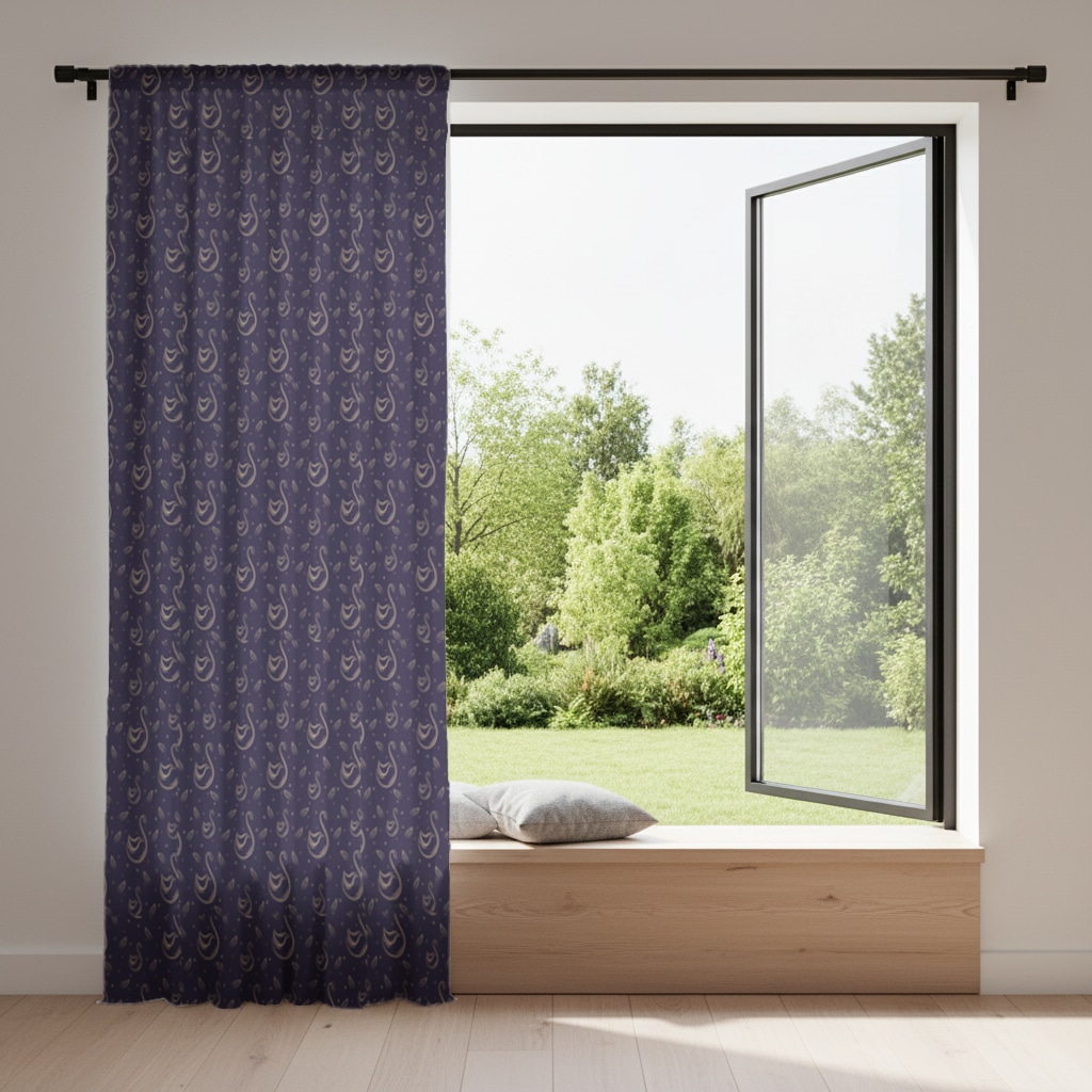 kuğu pattern deseni Drapes Görünüm 4