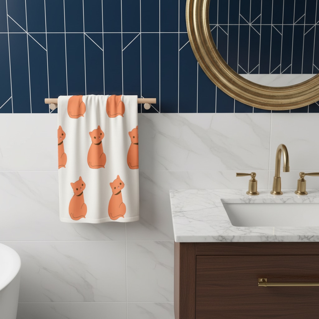 furry feline friends Hand Towel Görünüm 3