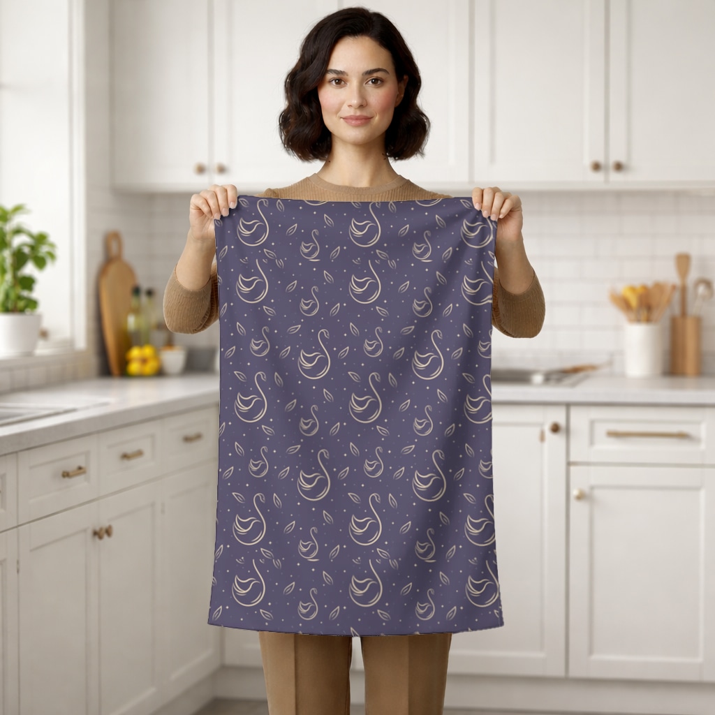 kuğu pattern deseni Hand Towel Görünüm 2