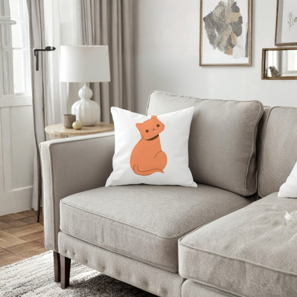 furry feline friends Decorative pillow cover Görünüm 5