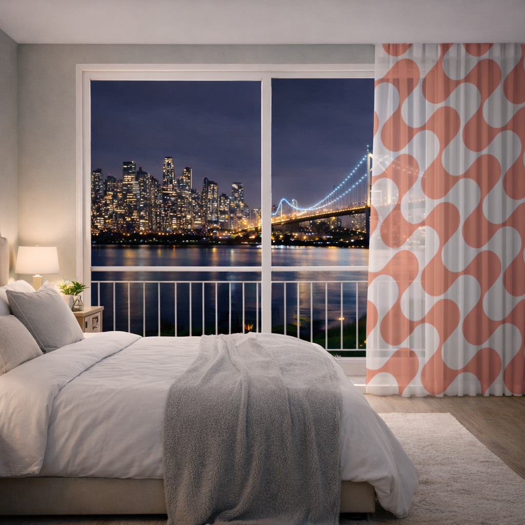 Seamless repeating pattern Sheer Curtain Görünüm 2