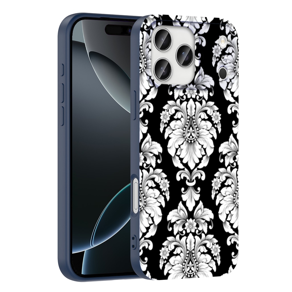 Elegant Black and White Damask Seamless Pattern İphone 17 Pro Max Görünüm 1