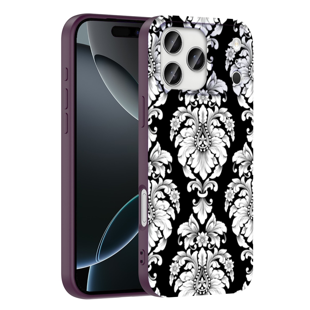 Elegant Black and White Damask Seamless Pattern İphone 17 Pro Max Görünüm 1
