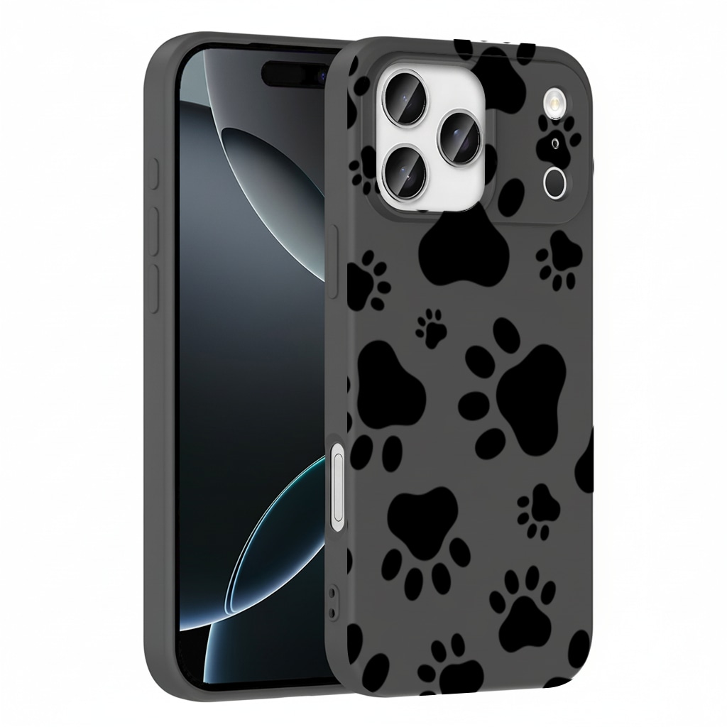 Black and White Paw Pattern Design İphone 17 Pro Max Görünüm 2