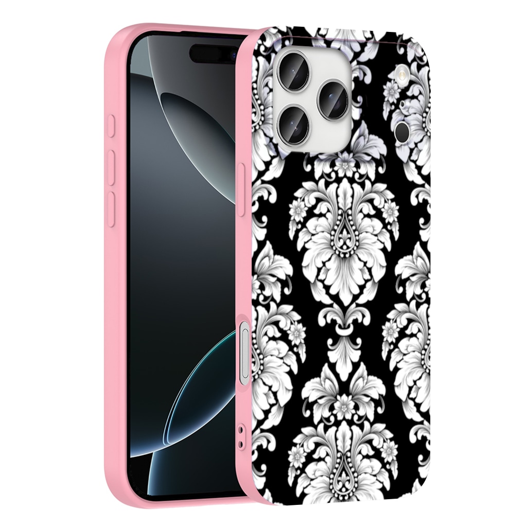 Elegant Black and White Damask Seamless Pattern İphone 17 Pro Max Görünüm 1
