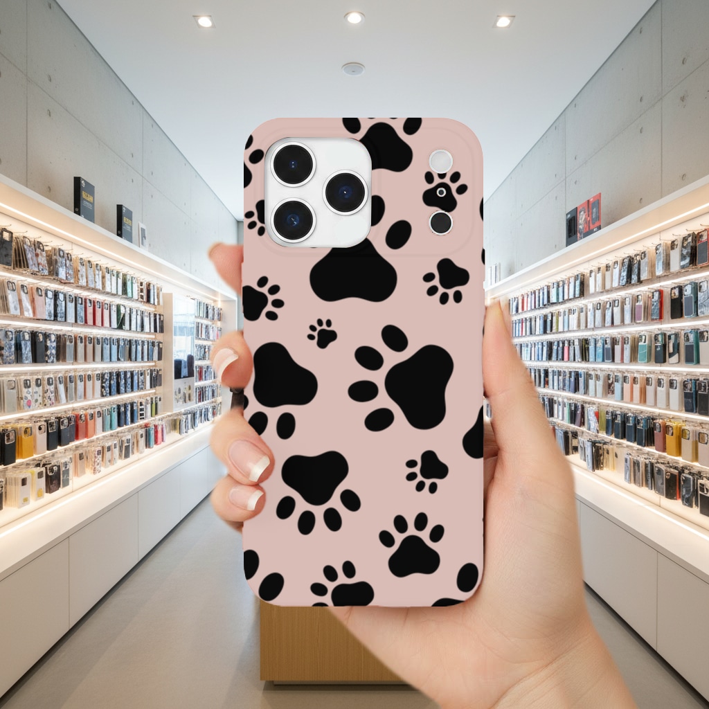 Black and White Paw Pattern Design İphone 17 Pro Max Görünüm 1