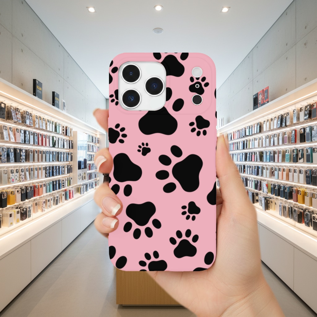Black and White Paw Pattern Design İphone 17 Pro Max Görünüm 1