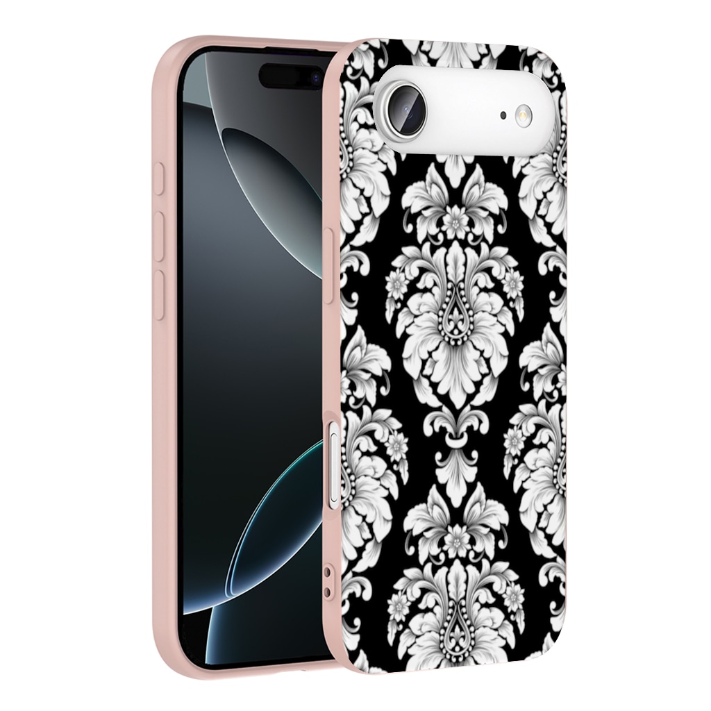 Elegant Black and White Damask Seamless Pattern İphone 17 Air Görünüm 1