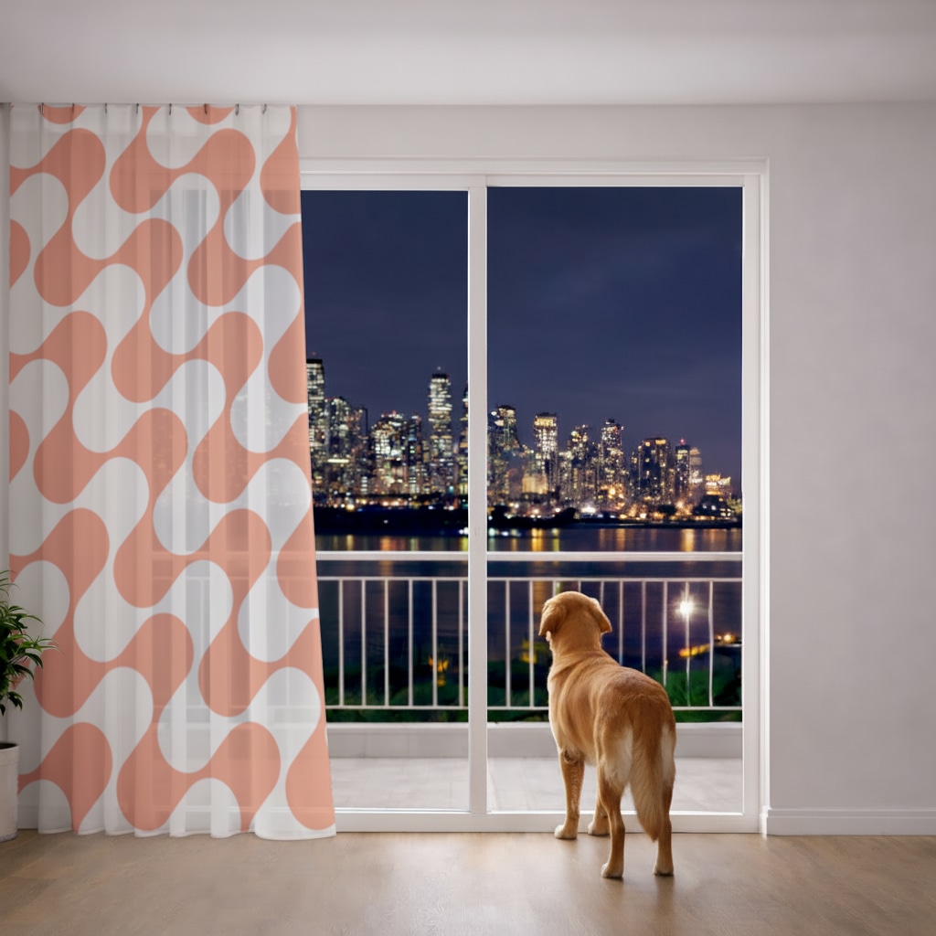 Seamless repeating pattern Sheer Curtain Görünüm 3